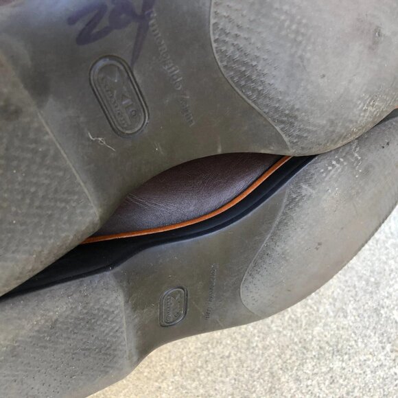 Ermenegildo Zegna Italy Loafers Shoes 7.5 Men's Leather Slip On Dress Designer - Picture 9 of 9